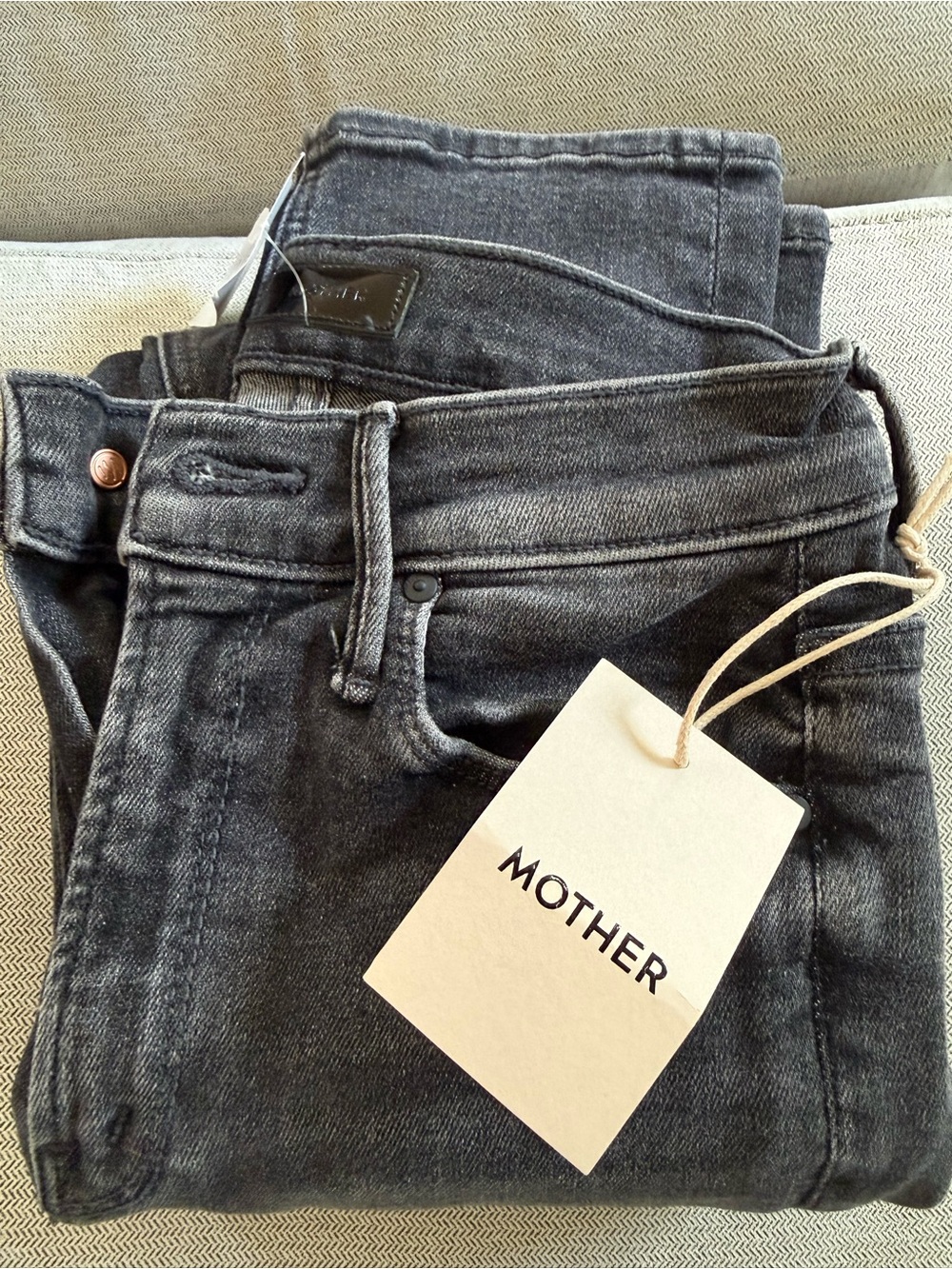 MOTHER Black Washed Jeans